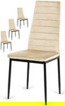 Krzesła tapicerowane zestaw sztuk 4 VALVA LINE VELVET BEIGE